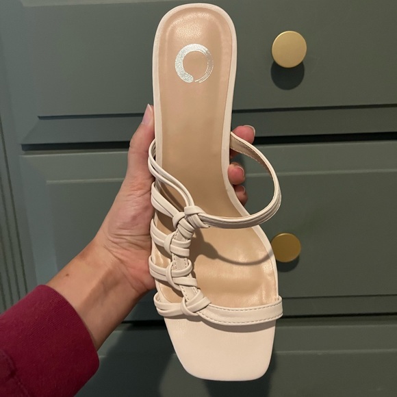 Express x Journee Off White Strappy Heel - Picture 2 of 5